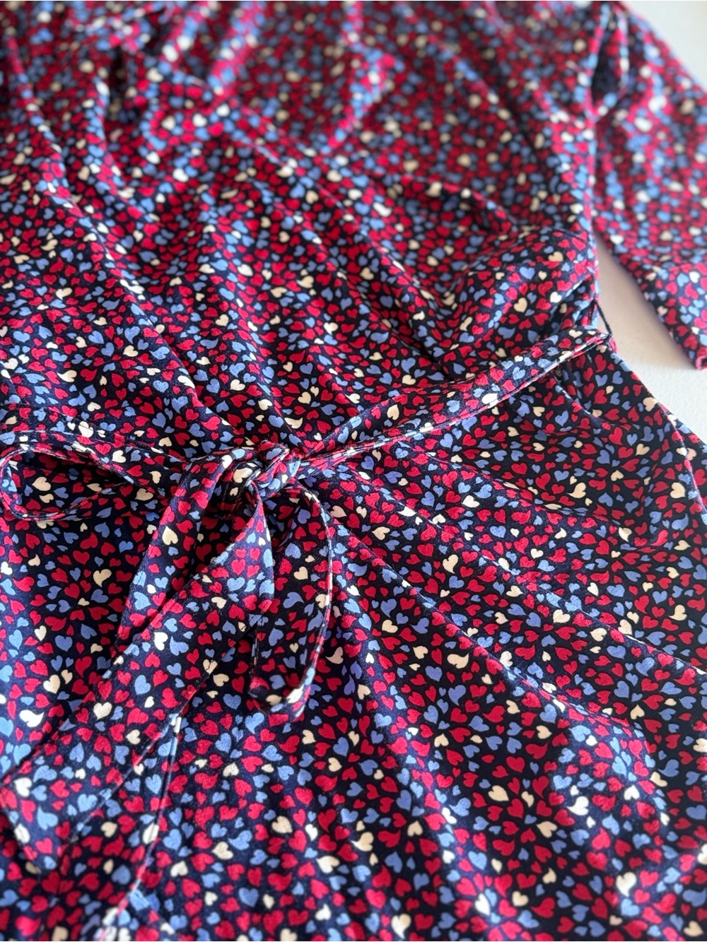 Talbots Burgundy Floral Faux-Wrap Long Sleeve Dress size Mp - Picture 7 of 8